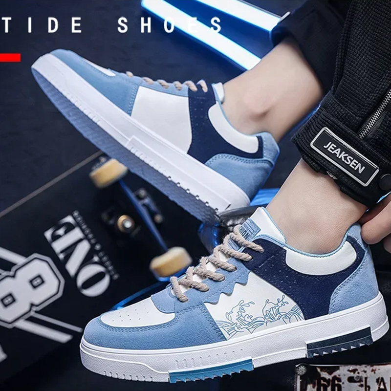 ASSKLO Fashion Sneakers Men's Shoes Breathable Little White Shoes Fashion Versatile Thick Sports Casual Board Shoes Flat shoes Trendy  Running Shoes Athletic 【Kindly Choose 1 size larger than usual】