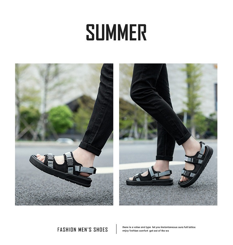 Men's Sandals Breathable Casual Beach Shoes Summer Outdoor Driving Anti-slip Wear-resistant Sporty Slip-ons