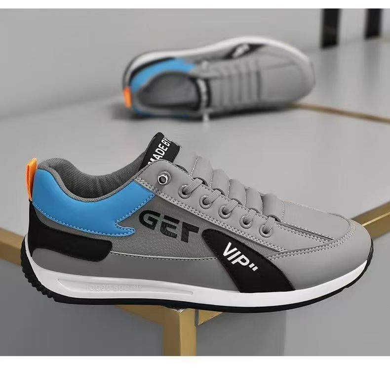 ASSKLO  Fashion Designer Men Sneakers Outdoor Casual Shoes PU Leather Breathable Walking Sports Shoes Men's Running Forrest Gump Shoes Flat Shoes Loafers Soft Sole Comfortable Durable white black