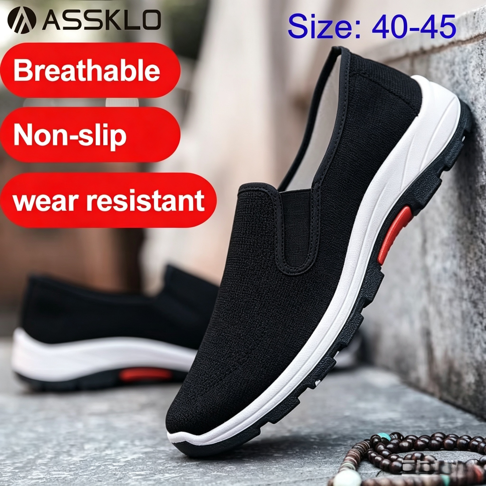 ASSKLO Large size classic Loafers rubber flats shoes Casual shoes Fashion Black laceless men canvas shoes Canvas Shoes Sneakers Low Top Black Shoes High Quality Generic Men's Athletic Shoes Motion