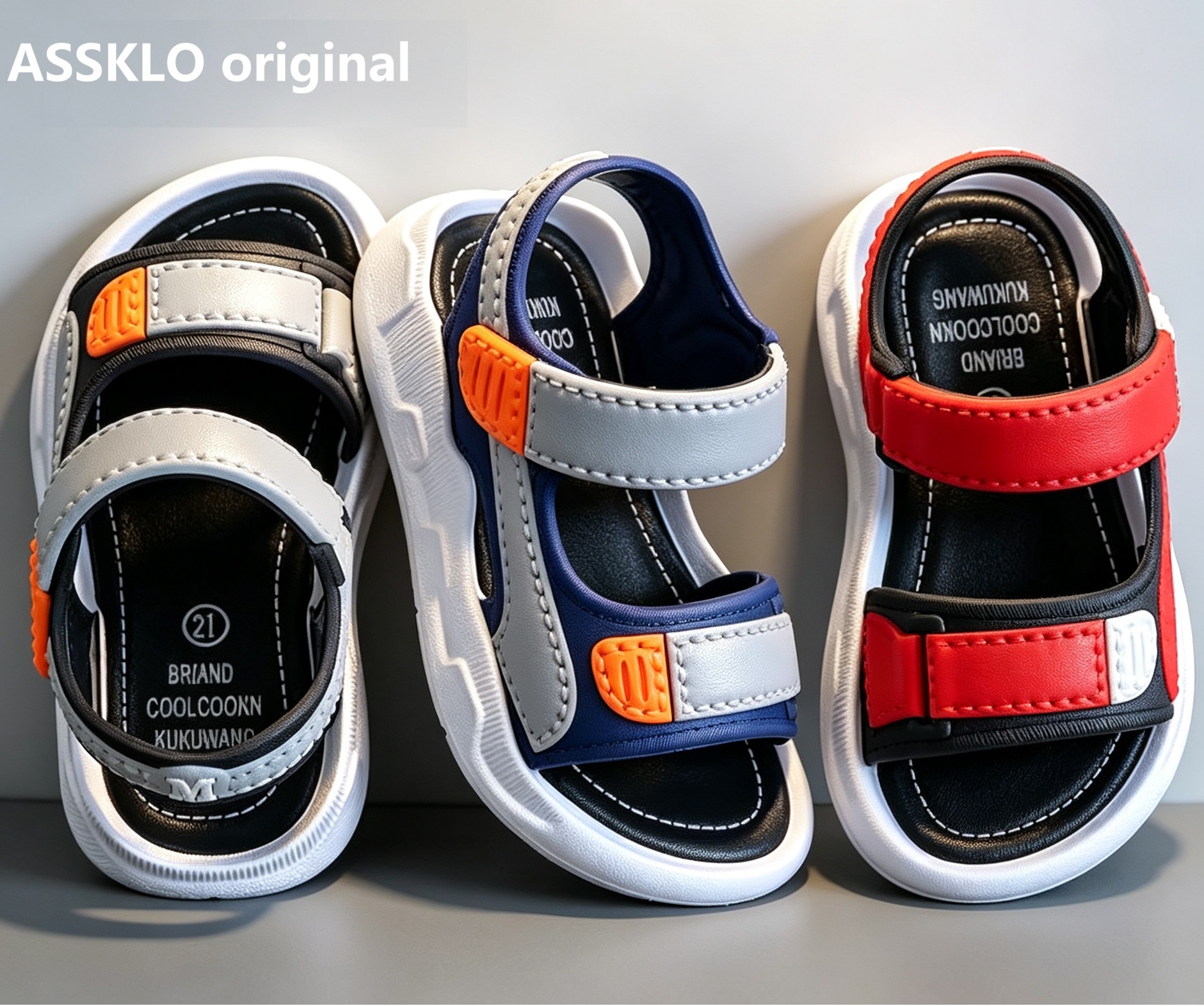 ASSKLO New Boys' Sandals Kids Boys Beach Water shoes Open Shoes Soft-Soled Non-Slip Kids Baby Shoes Kids Beach Shoes Comfortable Sandals Unisex Durable Lightweight Fashion Shoes Gray