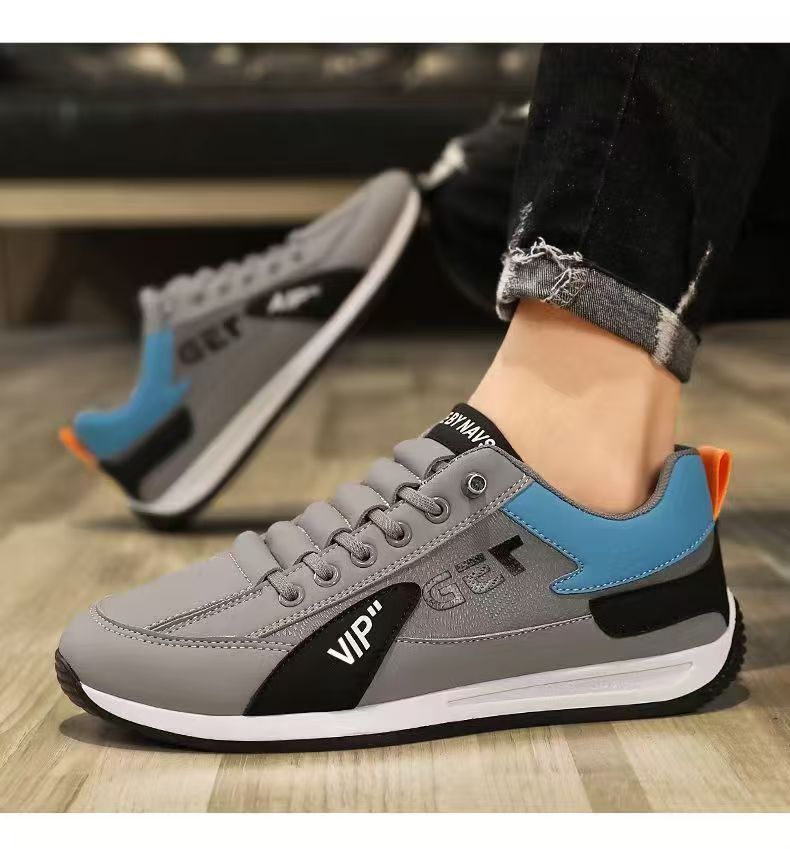 ASSKLO  Fashion Designer Men Sneakers Outdoor Casual Shoes PU Leather Breathable Walking Sports Shoes Men's Running Forrest Gump Shoes Flat Shoes Loafers Soft Sole Comfortable Durable white black