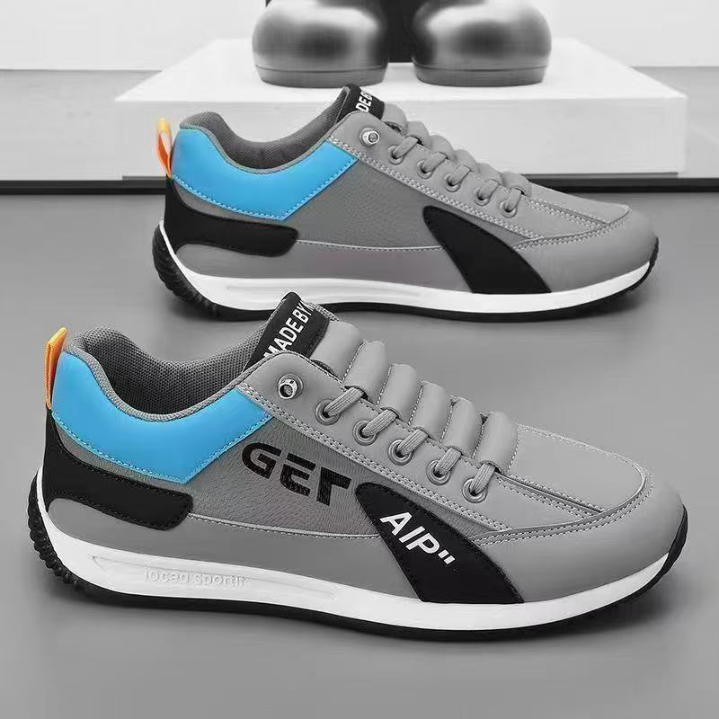 ASSKLO  Fashion Designer Men Sneakers Outdoor Casual Shoes PU Leather Breathable Walking Sports Shoes Men's Running Forrest Gump Shoes Flat Shoes Loafers Soft Sole Comfortable Durable white black