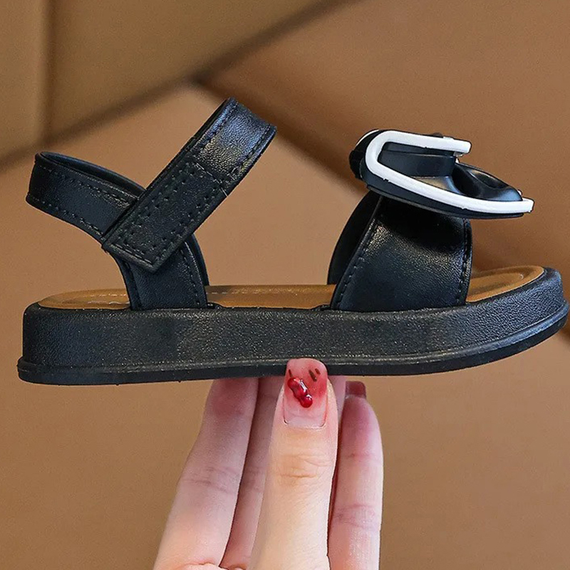 Children's Princess Sandals Summer New Non slip Soft Bottom Girls' Medium Large Children's Bow Girls' Shoes Baby Outdoor Beach Multi functional Sandals