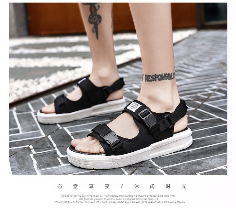 Men's Sandals Breathable Casual Beach Shoes Summer Outdoor Driving Anti-slip Wear-resistant Sporty Slip-ons