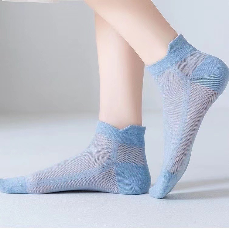 5 PCS Fashion Women's socks women's short socks anti odor pure cotton socks versatile middle tube thin short socks women's boat socks long socks Comfortable breathable shallow socks don't lose color