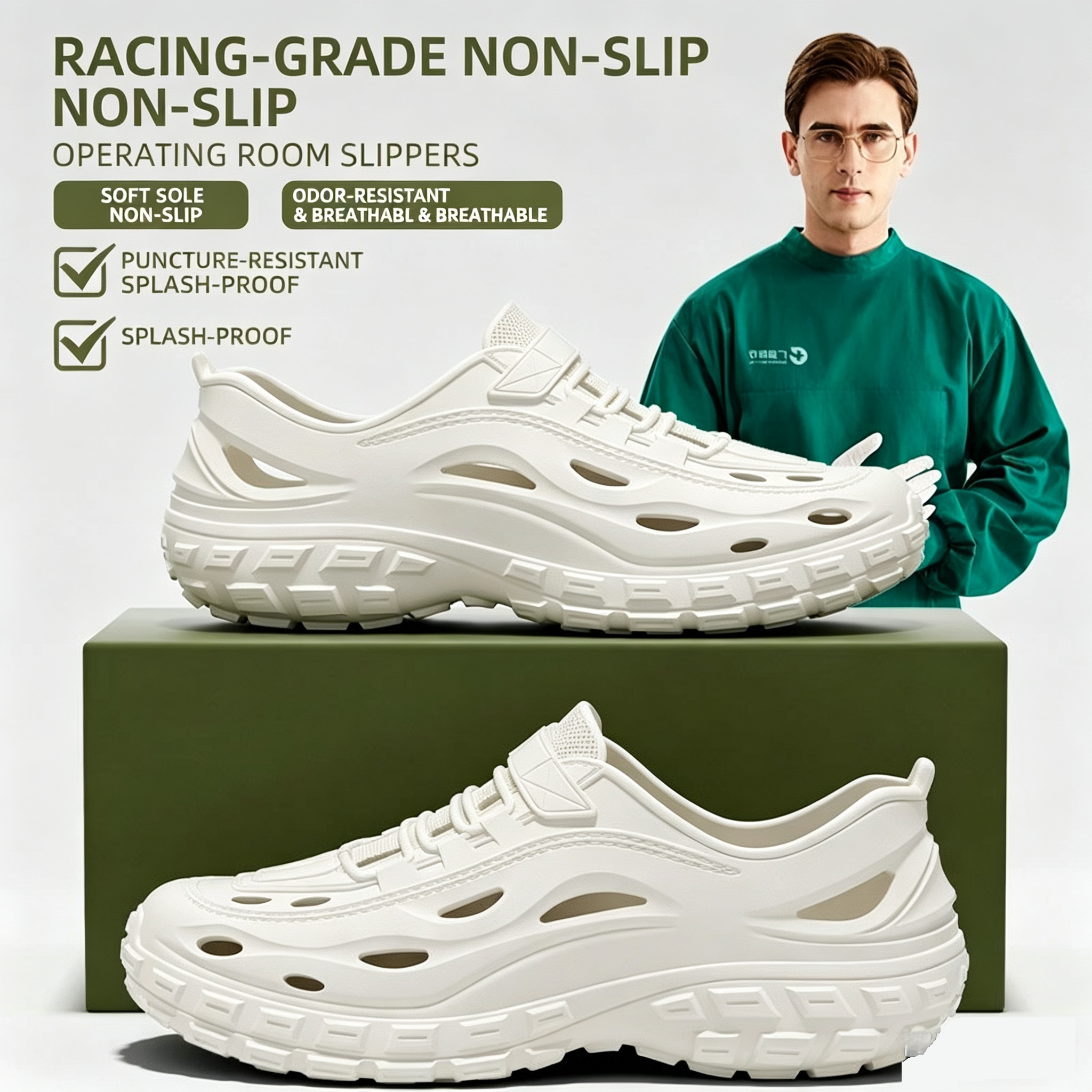 2026 ASSKLO New fashion men's shoes men sandals beach shoes driving hole shoes slip-on outdoor shoes anti slip beach fishing river wading sandals loafers soft sole comfortable for men Doctor's shoes