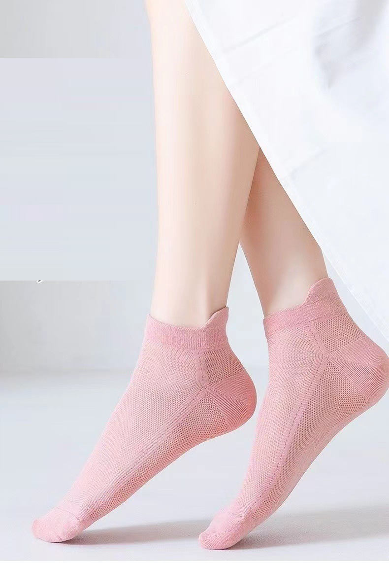 5 PCS Fashion Women's socks women's short socks anti odor pure cotton socks versatile middle tube thin short socks women's boat socks long socks Comfortable breathable shallow socks don't lose color