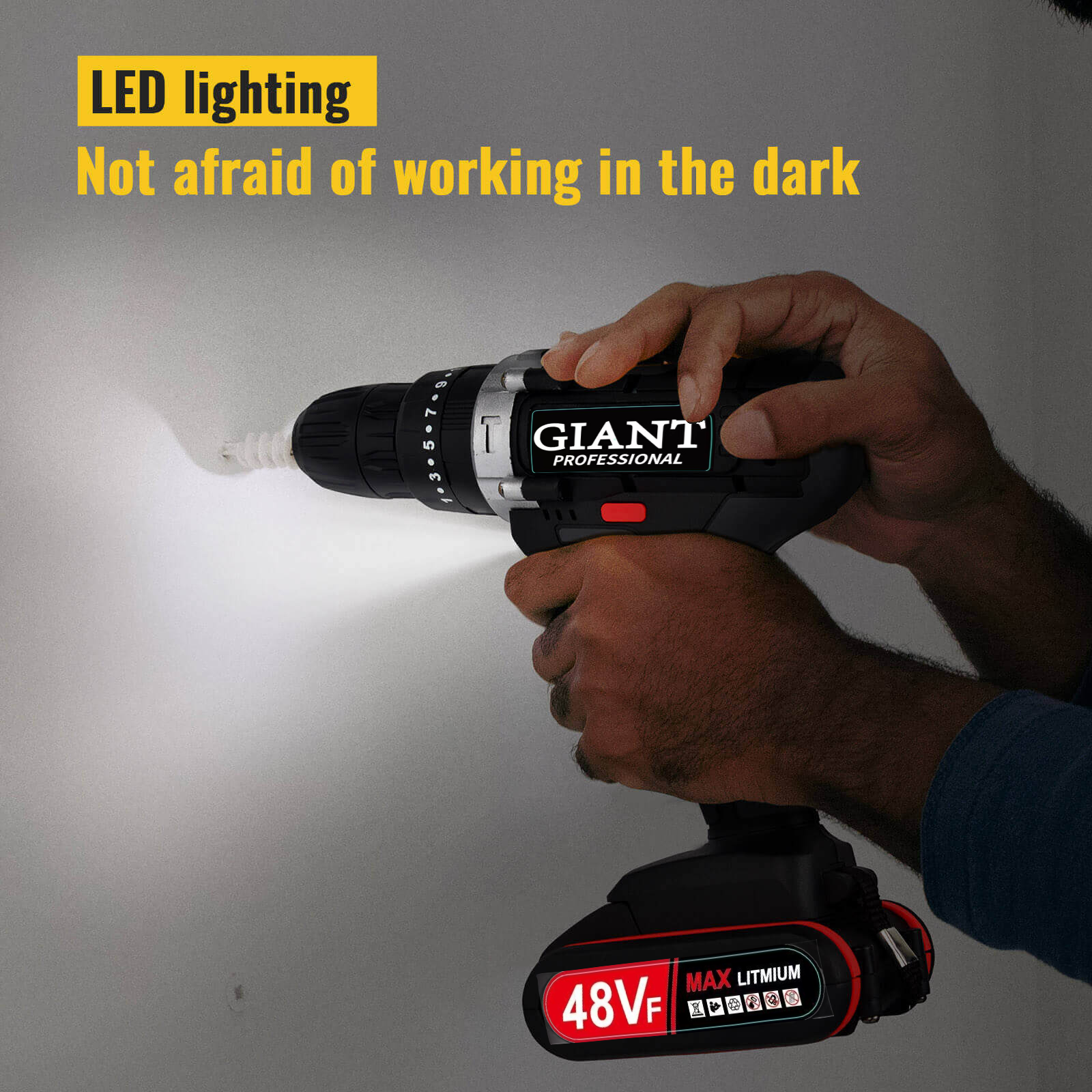 New arrival 21V electric drill with three functions can drill through walls. Industrial-grade commercial electric drill with a torque of up to 45-60 NM, suitable for electricians, carpenters