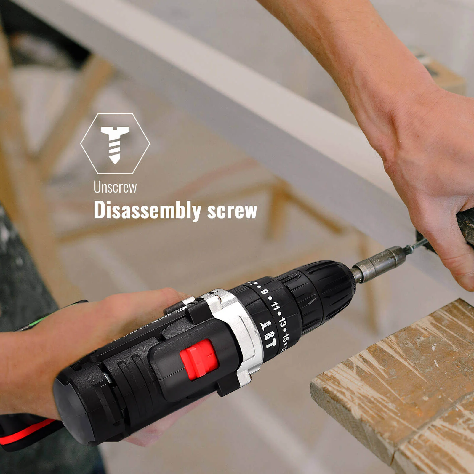 New arrival 21V electric drill with three functions can drill through walls. Industrial-grade commercial electric drill with a torque of up to 45-60 NM, suitable for electricians, carpenters