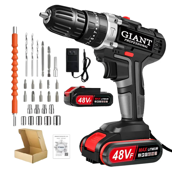 New arrival 21V electric drill with three functions can drill through walls. Industrial-grade commercial electric drill with a torque of up to 45-60 NM, suitable for electricians, carpenters