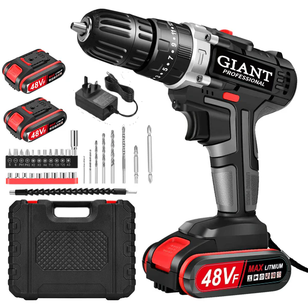 New arrival 21V electric drill with three functions can drill through walls. Industrial-grade commercial electric drill with a torque of up to 45-60 NM, suitable for electricians, carpenters