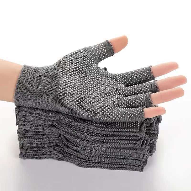 Nylon fingerless sports gloves - thin style - sun protection, anti-slip, durable, half-fingered gloves - touchscreen - suitable for fishing, barbecuing, work - suitable for both men and women
