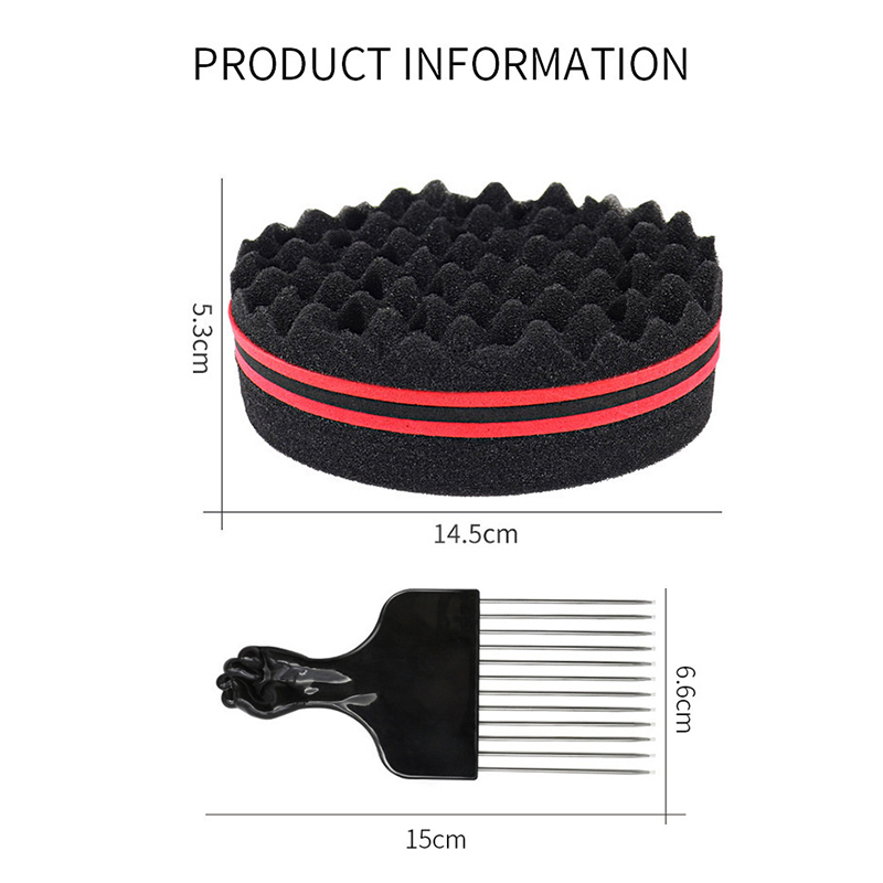 3PCS Hair Curl Magic Dread, Hair Brush for Black Men Curls ( Sponge Brush +Brush＋Glove (Single-sided))  Sponge Brush for Hair, Gentle Scalp Massage for Thick Curly Hair Care and Daily Grooming