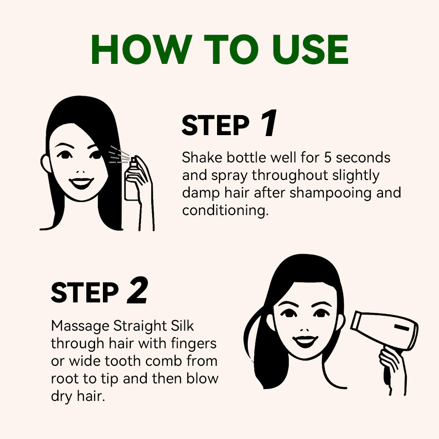 7 IN 1 Hair Smooth Spray: Moisturizing, Conditioning, Cleaning, Hair becomes smooth, fluffy and free of residue after use.