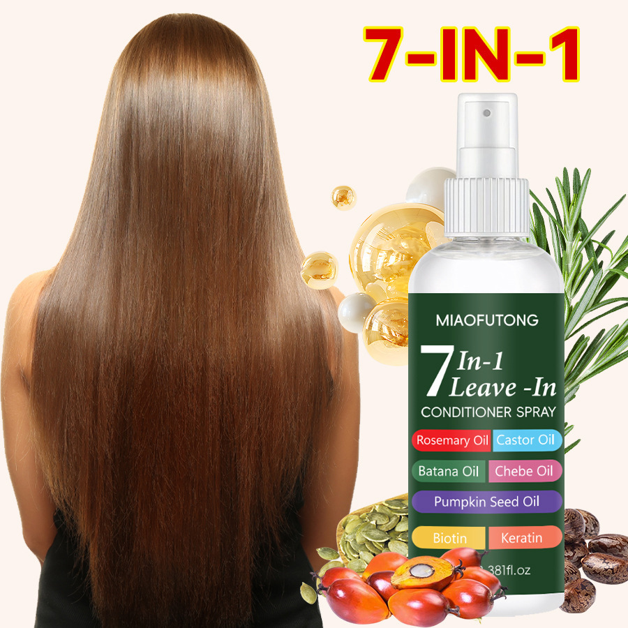 7 IN 1 Hair Smooth Spray: Moisturizing, Conditioning, Cleaning, Hair becomes smooth, fluffy and free of residue after use.