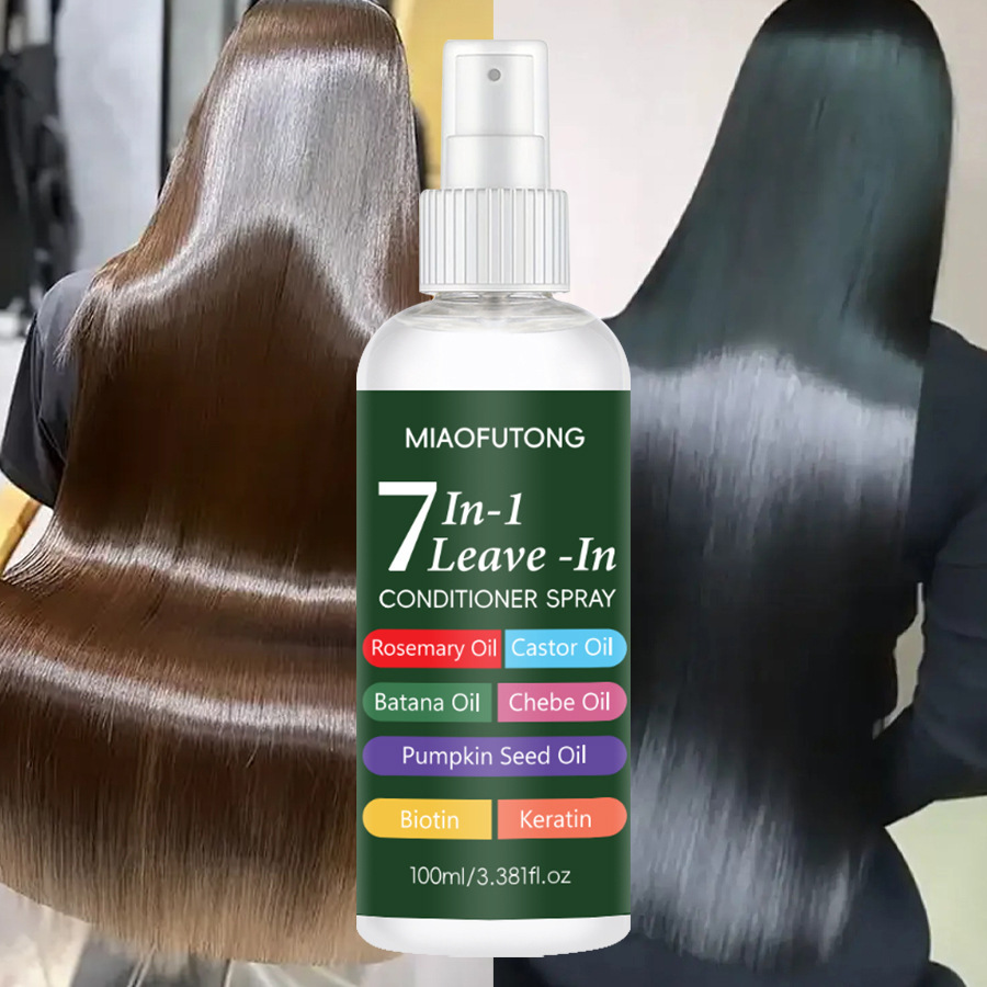7 IN 1 Hair Smooth Spray: Moisturizing, Conditioning, Cleaning, Hair becomes smooth, fluffy and free of residue after use.