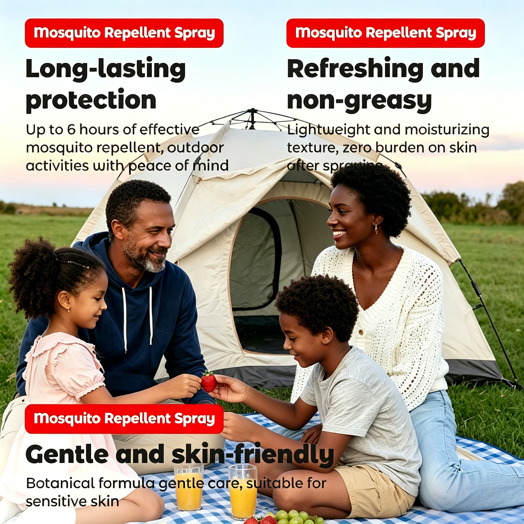 KORMESIC Mosquito Repellent Spray with Gentle Fragrance Lightweight and moisturizing 6 hours of protection enjoy Gentle and non-irritating Botanical formulo