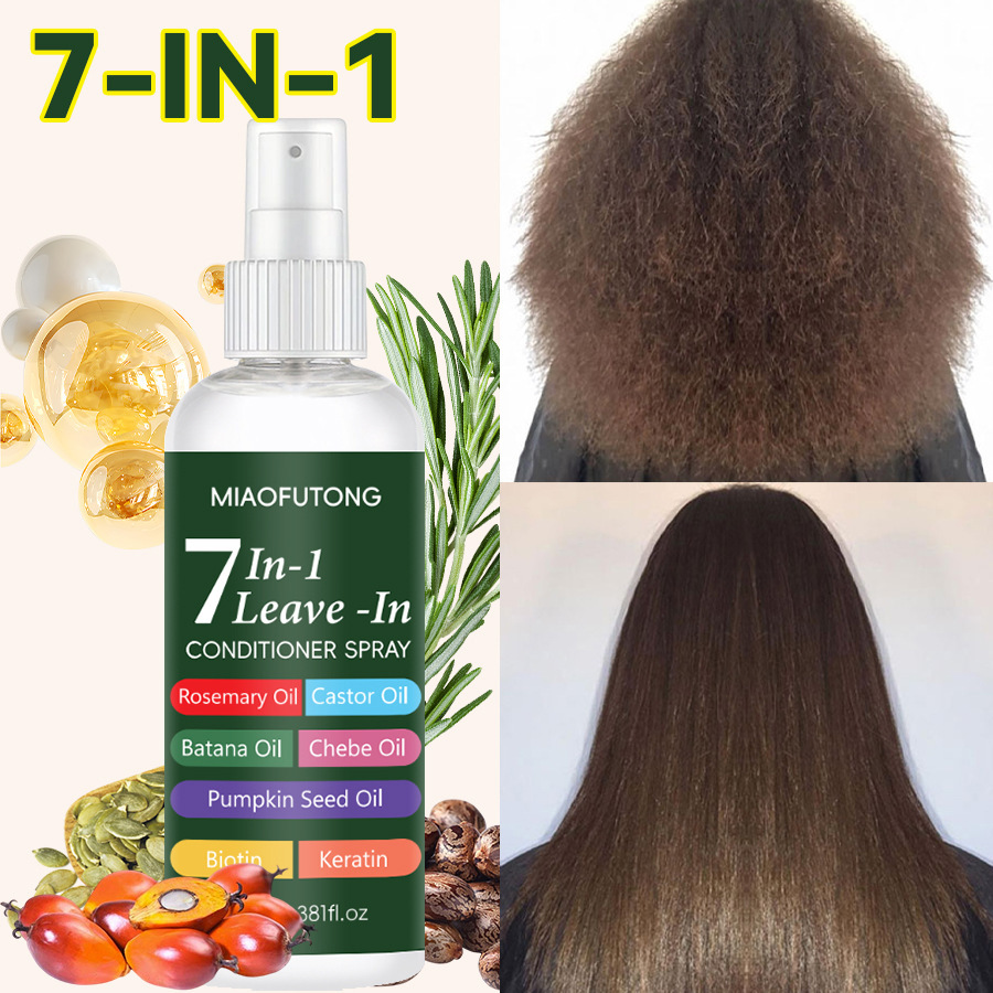 7 IN 1 Hair Smooth Spray: Moisturizing, Conditioning, Cleaning, Hair becomes smooth, fluffy and free of residue after use.