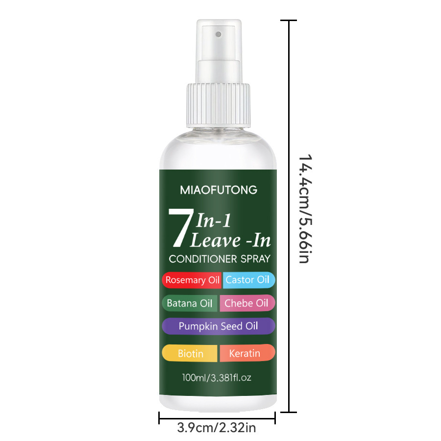 7 IN 1 Hair Smooth Spray: Moisturizing, Conditioning, Cleaning, Hair becomes smooth, fluffy and free of residue after use.