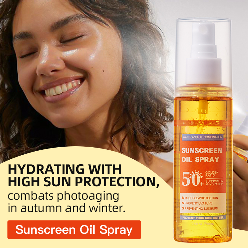 86ml KORMESIC Sunscreens spray with SPF50+ UV protection for the body and face Refuses to leave any white cast on the skin Aloe Vera