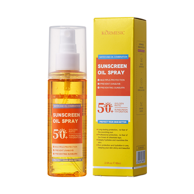86ml KORMESIC Sunscreens spray with SPF50+ UV protection for the body and face Refuses to leave any white cast on the skin Aloe Vera