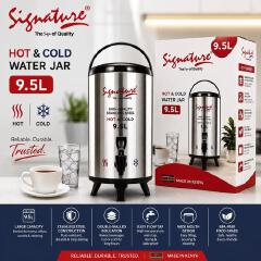 Signature 9.5L premium stainless steel tea urn insulated water jug / water dispenser / tea urn / thermal flask / food flask / portable tea urn for keeping beverages hot or cold for long