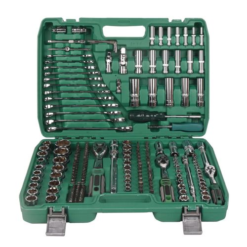 216-Piece Mechanics Tool Set, 1/4" & 3/8" & 1/2" Drive, Socket Wrench Set Metric CR-V for Universal Professional Mechanics, DIY Enthusiasts, Auto and Household Repairing