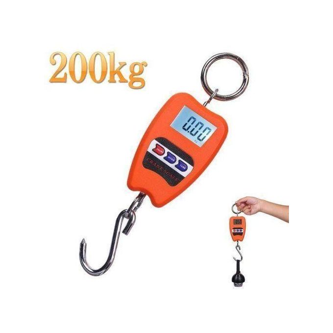 TCS 200 KG Digital Hanging Scale With Accurate Sensors, Handheld 200Kg Mini Crane Scale With Hooks For Meat Butchery Farm Hunting Fishing Hunting Fishing Outdoor Portable Weighing Scale
