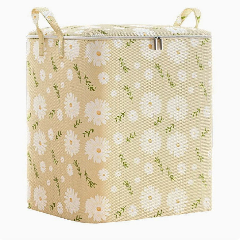 2 pc 2 color storage bag high-capacity Clothes Quilt Bins Container Organizers with Handle Fabric Storage Boxes with Lids for Bedroom Closet Wardrobe Local fast delivery