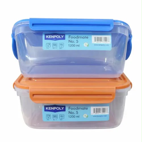 Kenpoly Foodmate 1200ml Food Storage Plastic Containers can be used as Fridge Food Storage Different Colors