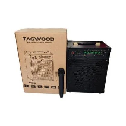 TAGWOOD LTS-6A Bluetooth Trolley Speaker Portable and Rechargeable Trolley Speaker Woofer Multimedia Speaker System Outdoor Subwoofer Speaker with Radio and Free Wireless Microphone