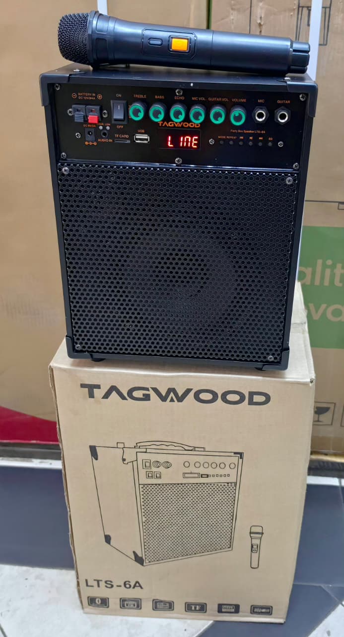 TAGWOOD LTS-6A Bluetooth Trolley Speaker Portable and Rechargeable Trolley Speaker Woofer Multimedia Speaker System Outdoor Subwoofer Speaker with Radio and Free Wireless Microphone