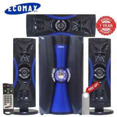 Ecomax LM-1106 3.1CH  20000W PMPO Multimedia Speaker System with BT, FM Radio, AC/DC Subwoofer Mini Home Theater System with Remote control  Woofer