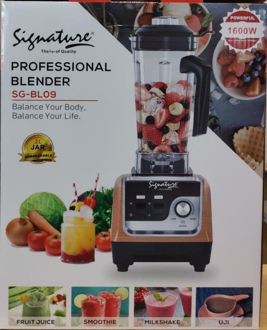 Signature commercial blender SG-BL09 with 2L unbreakable jar and 1600W powerful motor suitable for uji power