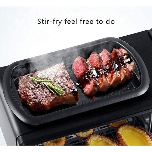 REKI 3-In-1 Multifunctional Breakfast Maker machine With 12L Electric Oven Coffee Maker & Non-Stick Frying Pan, Space-Saving Kitchen Countertop Breakfast Machine black color