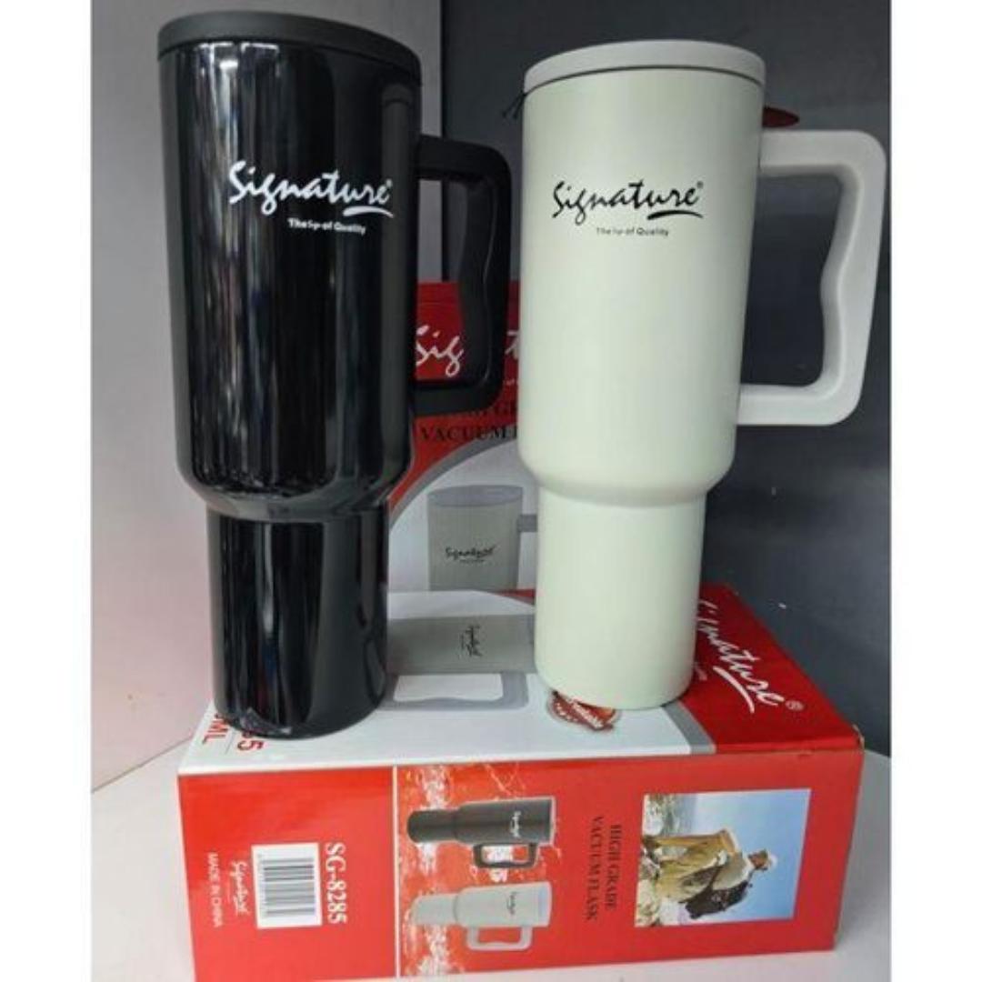 Signature SG-8285 1200ML Stainless Steel Travel Mug / Tumbler / Flask / cup with Re-usable Straw Extra Large, Leak-Proof & Vacuum Insulated