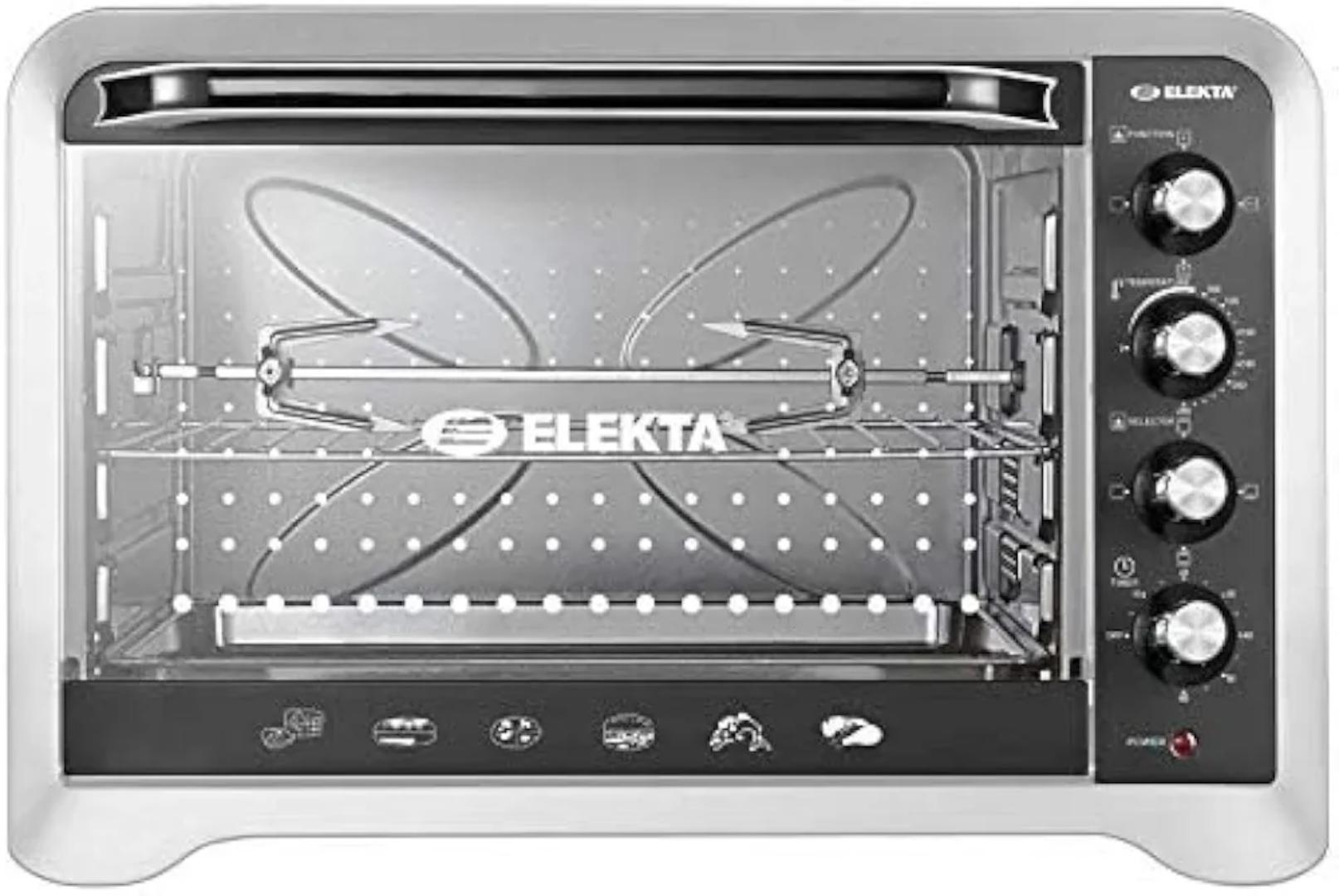 Elekta 60L Oven toaster with Rotisserie and convection EBRO-787CG(A) large capacity with fan 2200W Elekta Oven perfect and efficient for reliable cooking