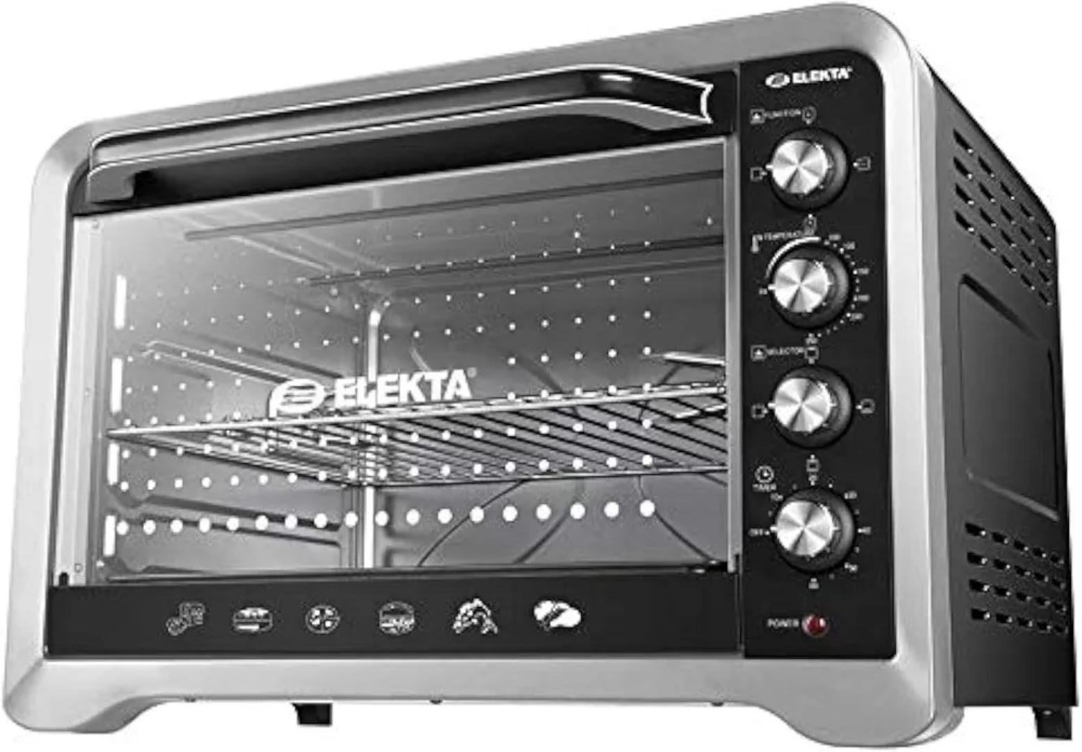 Elekta 60L Oven toaster with Rotisserie and convection EBRO-787CG(A) large capacity with fan 2200W Elekta Oven perfect and efficient for reliable cooking