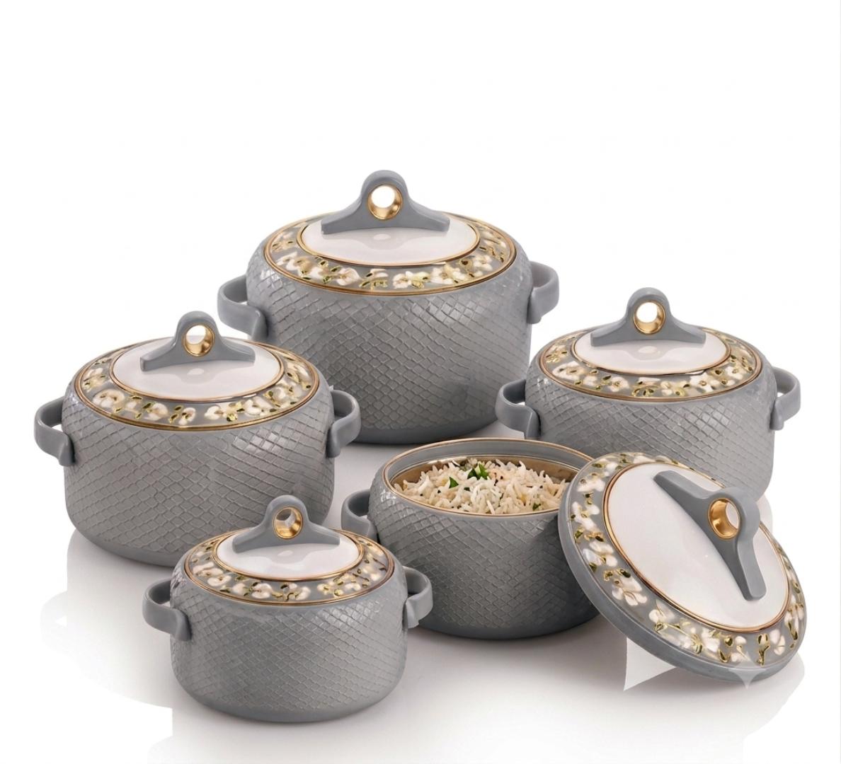 Signature 4pcs Coral hotpots with excellent heat retention 500ml, 1000ml, 1500ml and  2000ml capacity Elegant design stylish signature hotpots