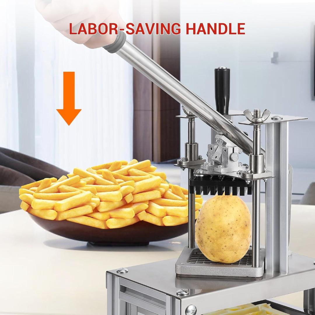 Home and Commercial chips cutter / French Fry Cutter /  Vegetable Fruit Chopper with 4 Replacement Blades Stainless Steel Vegetable slicer / Dicer Fruit Slicer for Onion Potato Carrot Tomatoes  etc