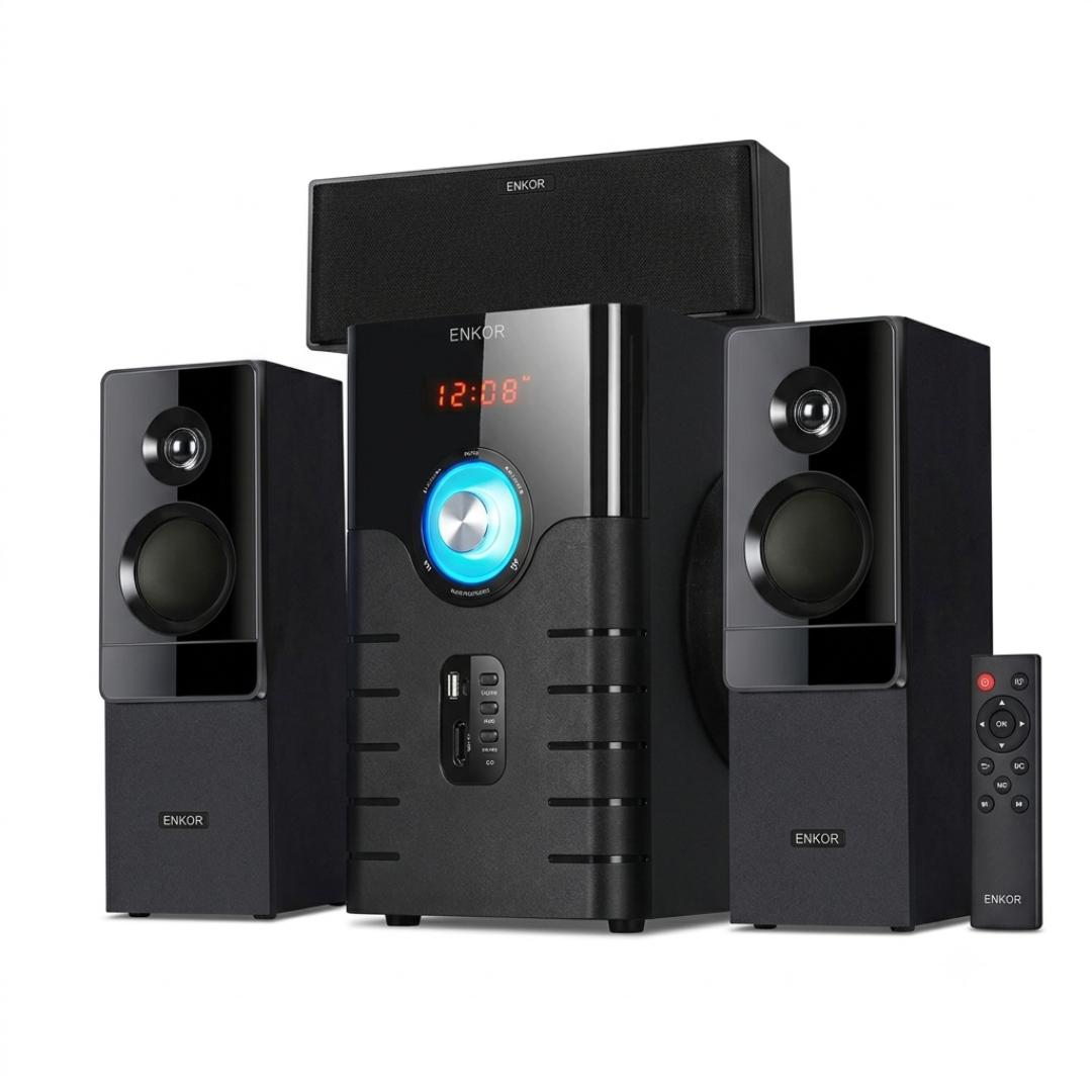 Enkor EK3161 3.1CH multimedia speaker system / Subwoofer / home theater AC/DC with Bluetooth FM radio USB SD card LED display and remote control 8000W PMPO