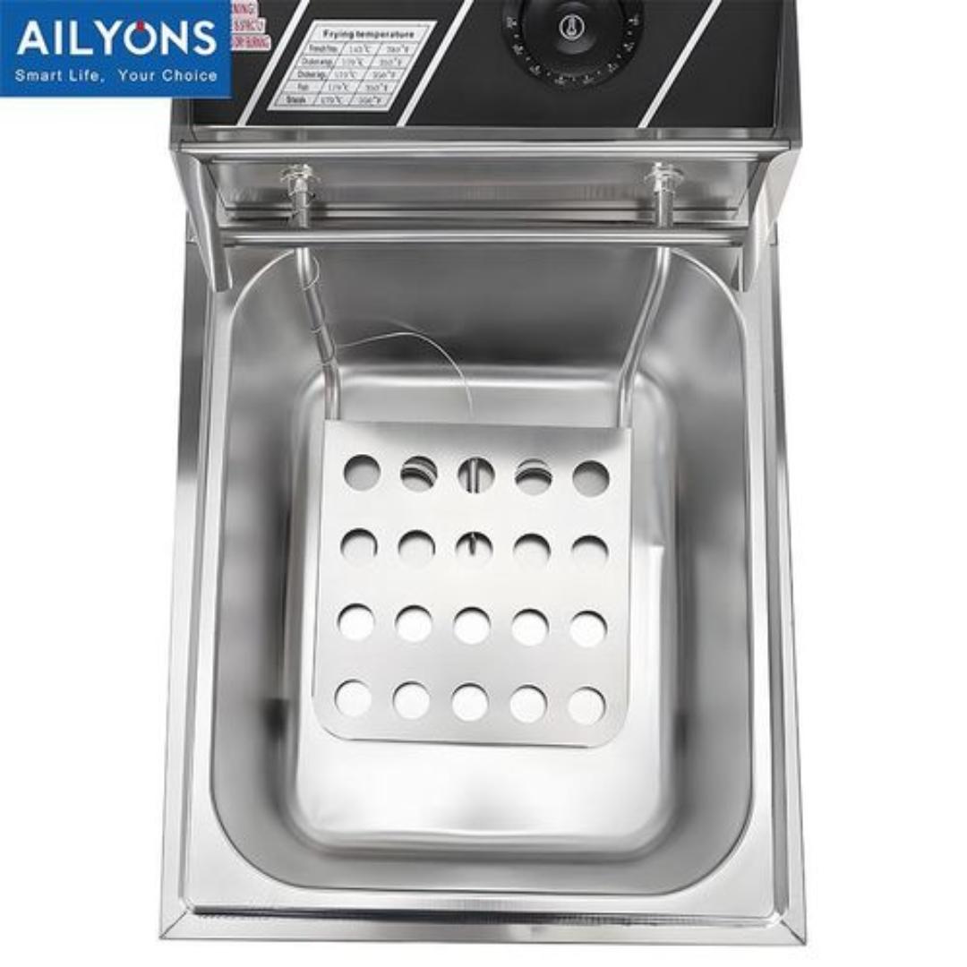 AILYONS 6L electric single deep fryer EH81 with Stainless Steel Tank Electric Deep Fryer, Commercial & Home Use, for Chips / Chicken / Mandazi (1YR WRTY)