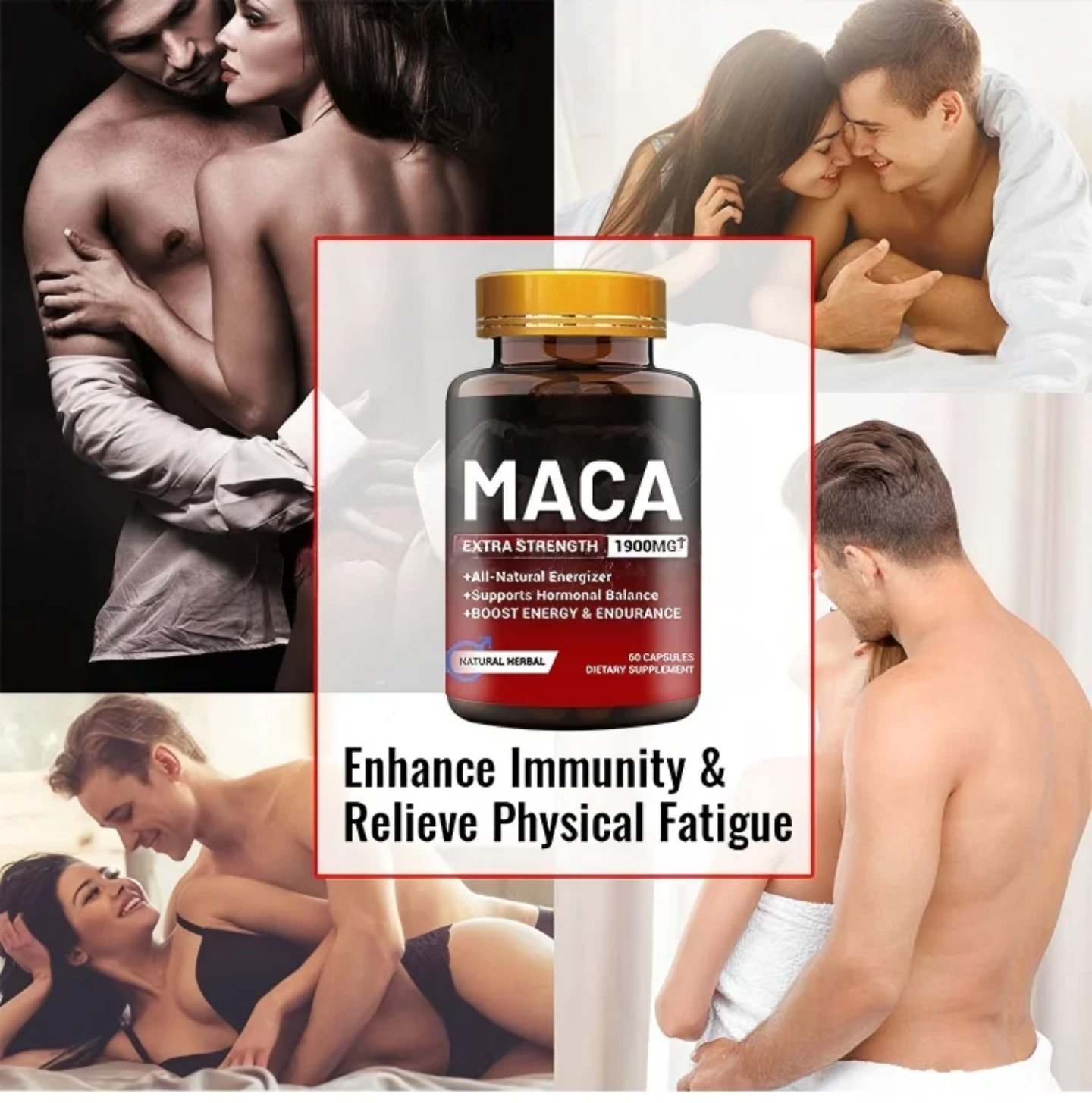MACA ROOT LIBIDO BOOST EXTRA STRENGTH 1900MG (60 CAPSULES) - MEN'S VITALITY, ENERGY, ENDURANCE, HORMONAL BALANCE, SEX DRIVE & STAMINA BOOSTER FOR MEN & WOMEN