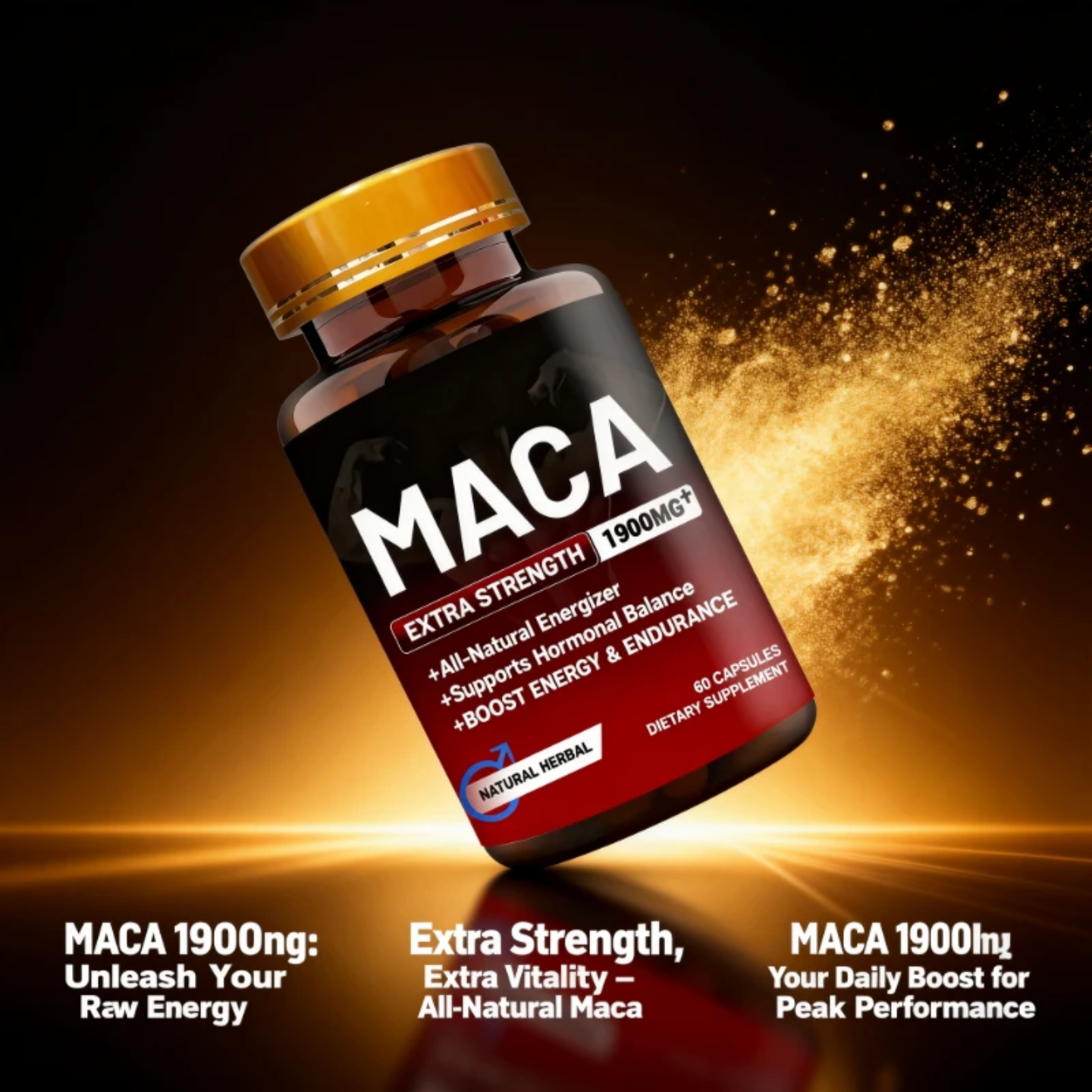 MACA ROOT LIBIDO BOOST EXTRA STRENGTH 1900MG (60 CAPSULES) - MEN'S VITALITY, ENERGY, ENDURANCE, HORMONAL BALANCE, SEX DRIVE & STAMINA BOOSTER FOR MEN & WOMEN