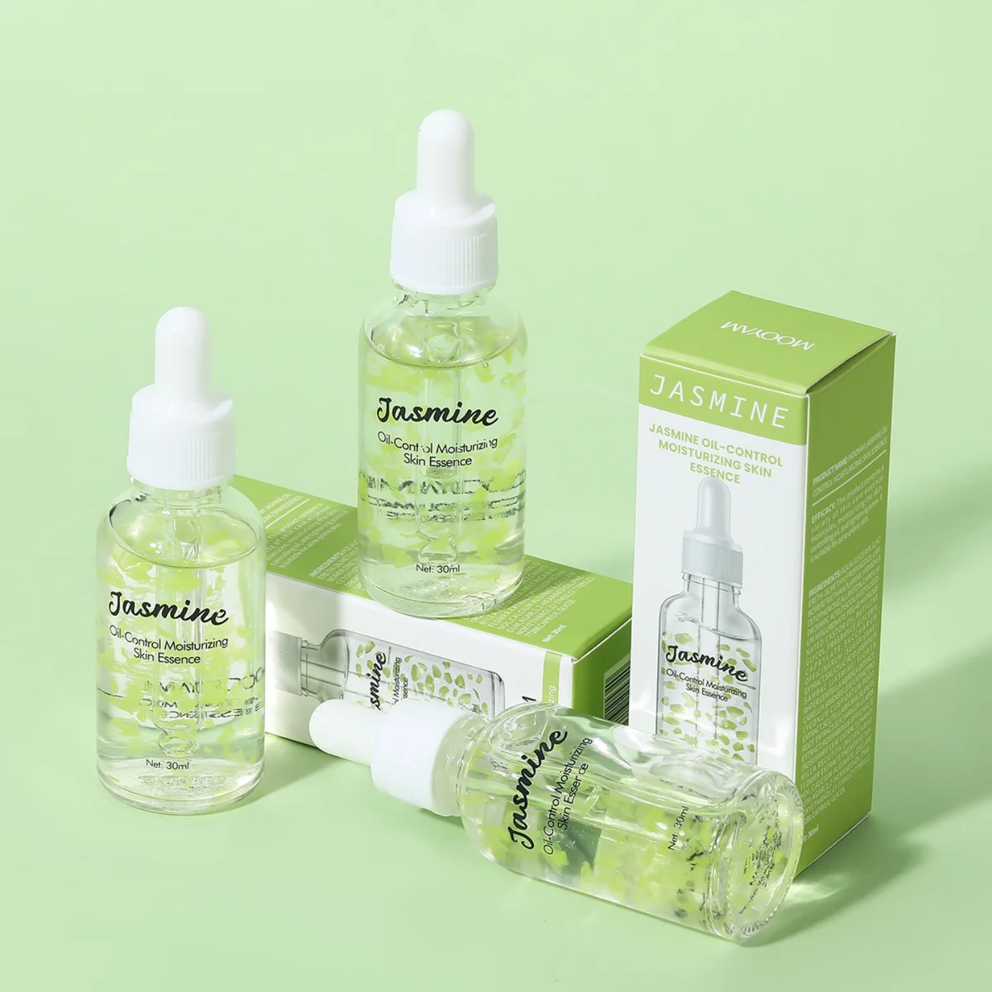 JASMINE OIL-CONTROL MOISTURIZING SKIN ESSENCE – AHA + BHA EXFOLIATING FACE SERUM WITH JASMINE FLOWER WATER & PETAL EXTRACT, PORE MINIMIZING, HYDRATING, AND BALANCING TREATMENT FOR OILY SKIN 30ML