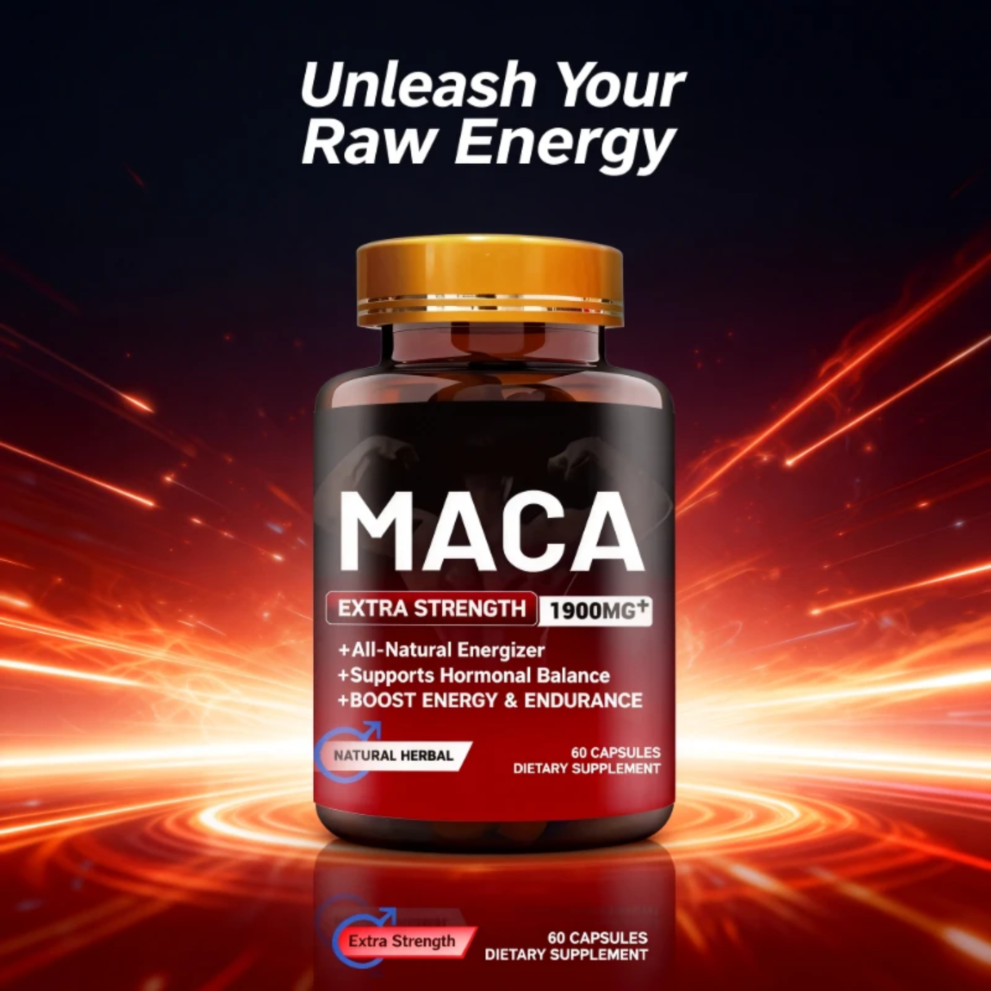 MACA ROOT LIBIDO BOOST EXTRA STRENGTH 1900MG (60 CAPSULES) - MEN'S VITALITY, ENERGY, ENDURANCE, HORMONAL BALANCE, SEX DRIVE & STAMINA BOOSTER FOR MEN & WOMEN