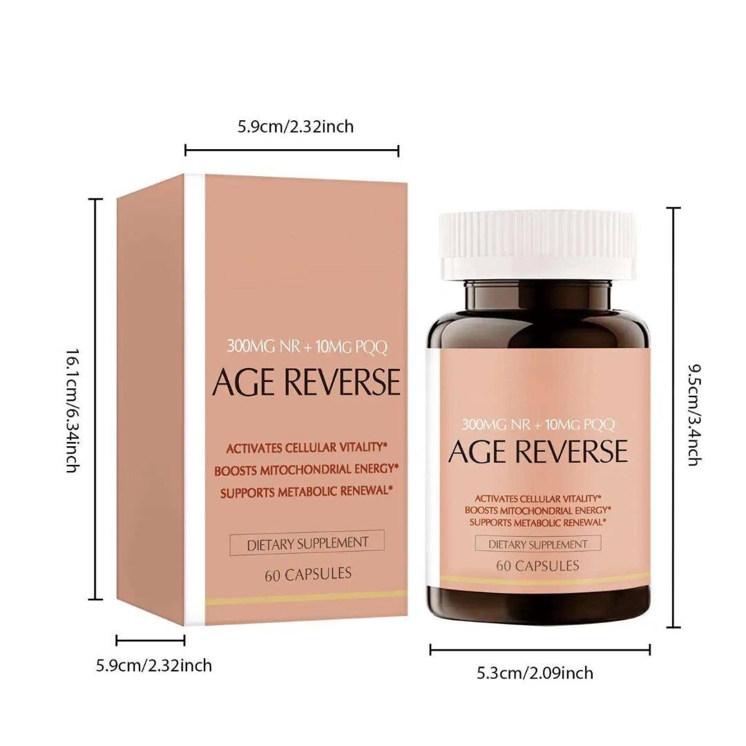Bushaid Age reverse NAD + Resveratrol - Anti-Aging Cell Booster, NAD+ Booster, Nicotinamide Riboside, Natural Energy & Cellular Health 60 capsules