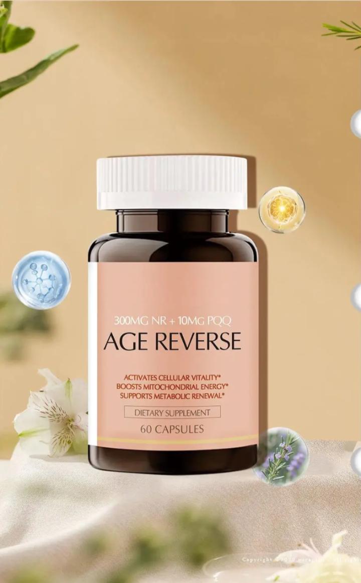 Bushaid Age reverse NAD + Resveratrol - Anti-Aging Cell Booster, NAD+ Booster, Nicotinamide Riboside, Natural Energy & Cellular Health 60 capsules