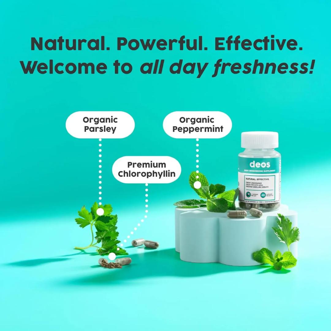 CHLOROPHYLL CAPSULES REMOVE BODY ODOR NATURALLY FRESH SMELLING BREATH FRESH SMELLING PRIVATE AREA (30 CAPSULES)